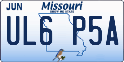 MO license plate UL6P5A