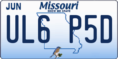 MO license plate UL6P5D