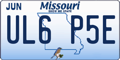 MO license plate UL6P5E
