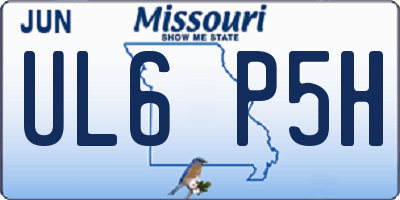 MO license plate UL6P5H
