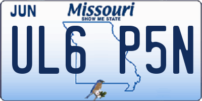 MO license plate UL6P5N