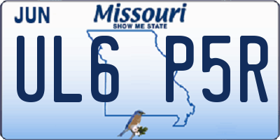 MO license plate UL6P5R