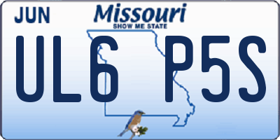 MO license plate UL6P5S