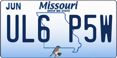 MO license plate UL6P5W