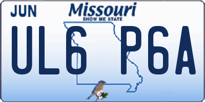 MO license plate UL6P6A