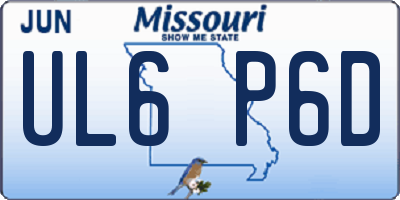 MO license plate UL6P6D
