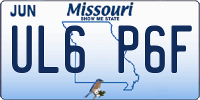 MO license plate UL6P6F