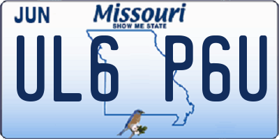 MO license plate UL6P6U
