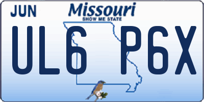 MO license plate UL6P6X