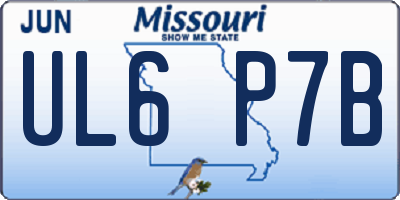 MO license plate UL6P7B