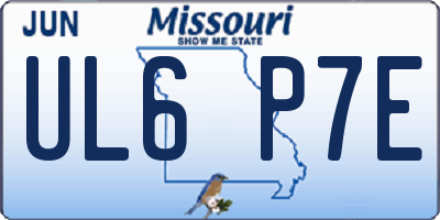 MO license plate UL6P7E