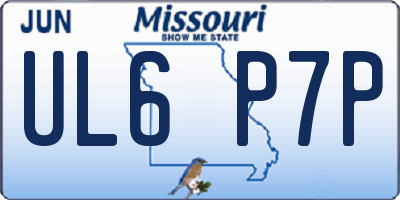 MO license plate UL6P7P