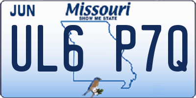 MO license plate UL6P7Q