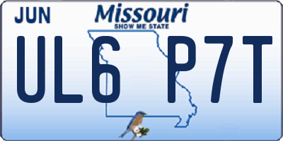 MO license plate UL6P7T