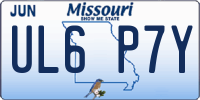 MO license plate UL6P7Y