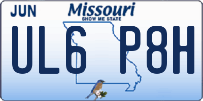 MO license plate UL6P8H