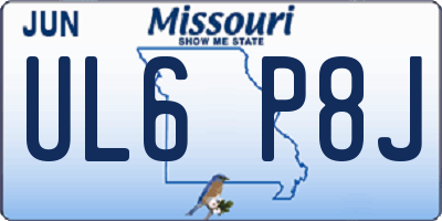 MO license plate UL6P8J