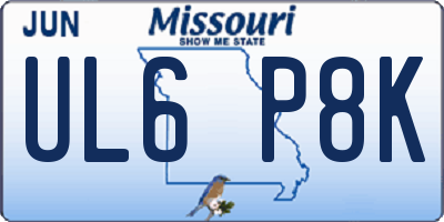 MO license plate UL6P8K