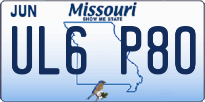 MO license plate UL6P8O