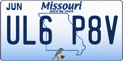 MO license plate UL6P8V