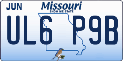 MO license plate UL6P9B
