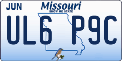 MO license plate UL6P9C