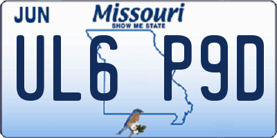 MO license plate UL6P9D