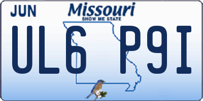 MO license plate UL6P9I