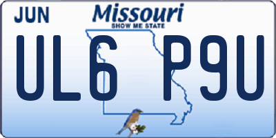 MO license plate UL6P9U
