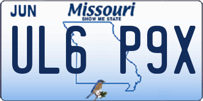 MO license plate UL6P9X