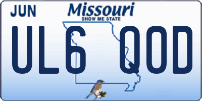 MO license plate UL6Q0D