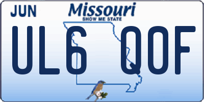 MO license plate UL6Q0F