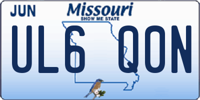 MO license plate UL6Q0N