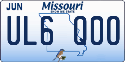 MO license plate UL6Q0O