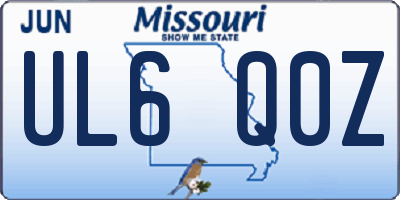 MO license plate UL6Q0Z