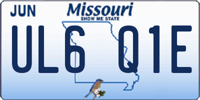 MO license plate UL6Q1E