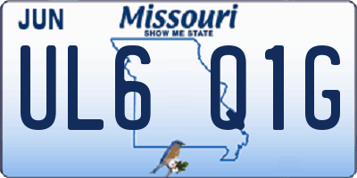 MO license plate UL6Q1G
