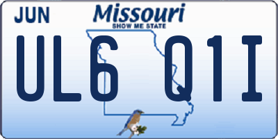 MO license plate UL6Q1I