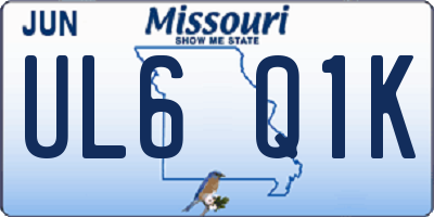 MO license plate UL6Q1K