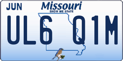 MO license plate UL6Q1M