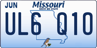 MO license plate UL6Q1O