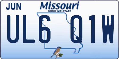 MO license plate UL6Q1W