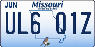 MO license plate UL6Q1Z
