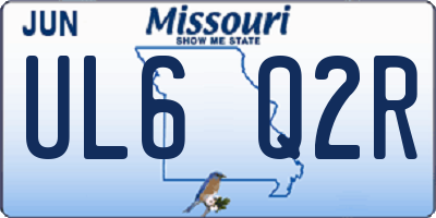 MO license plate UL6Q2R