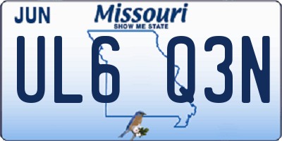 MO license plate UL6Q3N