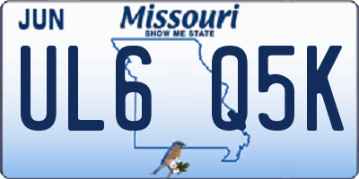 MO license plate UL6Q5K