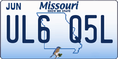 MO license plate UL6Q5L