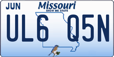 MO license plate UL6Q5N