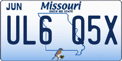 MO license plate UL6Q5X