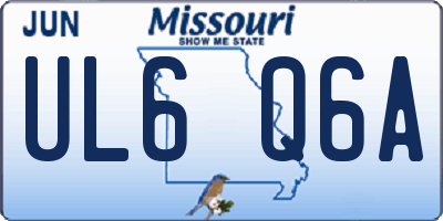 MO license plate UL6Q6A